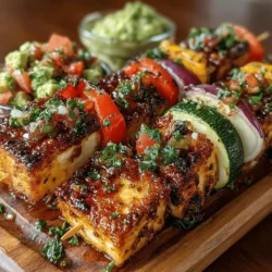 Grilled tofu skewers have become a culinary sensation, appealing not only to plant-based enthusiasts but also to those who enjoy a hearty meal regardless of dietary preferences. This recipe marries the robust flavors of marinated tofu with vibrant, colorful vegetables, creating a dish that is not only visually appealing but also packed with nutrients. Grilling enhances the natural flavors of the ingredients, while a zesty lemon salsa adds a refreshing burst that elevates the entire experience. Whether you're hosting a summer barbecue, planning a family gathering, or simply looking for a quick weeknight dinner, grilled tofu skewers with zesty lemon salsa are sure to impress.