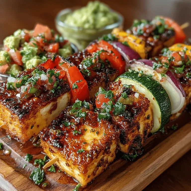 Grilled tofu skewers have become a culinary sensation, appealing not only to plant-based enthusiasts but also to those who enjoy a hearty meal regardless of dietary preferences. This recipe marries the robust flavors of marinated tofu with vibrant, colorful vegetables, creating a dish that is not only visually appealing but also packed with nutrients. Grilling enhances the natural flavors of the ingredients, while a zesty lemon salsa adds a refreshing burst that elevates the entire experience. Whether you're hosting a summer barbecue, planning a family gathering, or simply looking for a quick weeknight dinner, grilled tofu skewers with zesty lemon salsa are sure to impress.