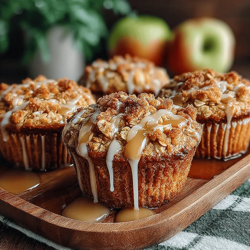 - Rolled oats: 2 cups, the base of your muffins. - Almond milk: 1 cup, for a dairy-free option. - All-purpose flour: 1 cup, for structure. - Packed brown sugar: 1/2 cup, for sweetness. - Baking powder: 1 teaspoon, to help your muffins rise. - Baking soda: 1/2 teaspoon, for added leavening. - Ground cinnamon: 1 teaspoon, for that warm flavor. - Ground nutmeg: 1/4 teaspoon (optional), for a hint of spice. - Salt: 1/2 teaspoon, balancing the sweetness. - Maple syrup: 1/4 cup, for natural sweetness. - Vegetable oil: 1/3 cup, adding moisture. - Vanilla extract: 1 teaspoon, for that warm, comforting aroma. - Chopped walnuts or pecans: 1/2 cup (optional), adding a delightful crunch. - Diced apples: 1 cup, for that classic apple pie flavor.