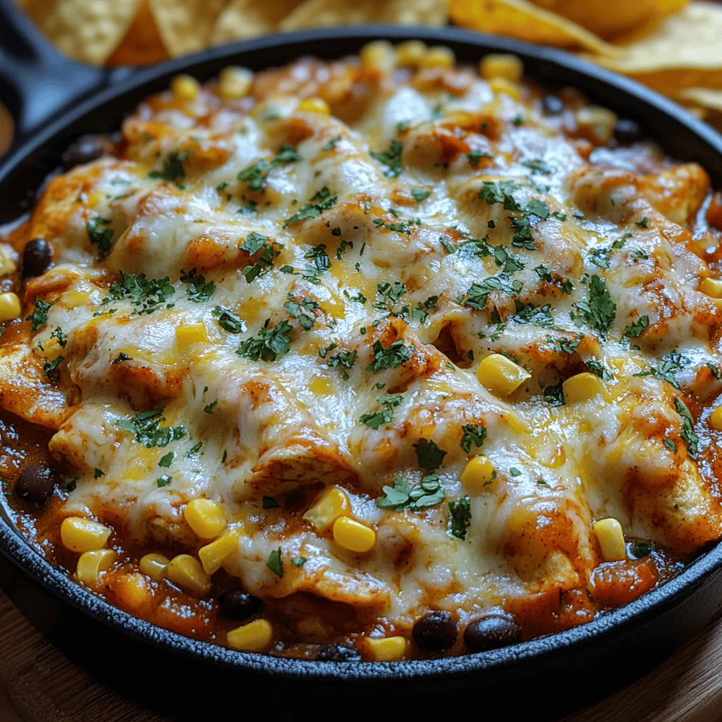 Enchiladas are a beloved staple in Mexican cuisine, celebrated for their rich flavors, comforting textures, and versatile ingredients. Traditionally, enchiladas are made by filling corn tortillas with various fillings, rolling them up, and smothering them in a savory sauce before baking. This classic dish has won hearts around the globe, becoming a symbol of home-cooked comfort food that brings warmth and satisfaction to the dinner table. However, preparing traditional enchiladas can be time-consuming and labor-intensive, which is where the Cheesy Delight Enchilada Skillet comes into play.