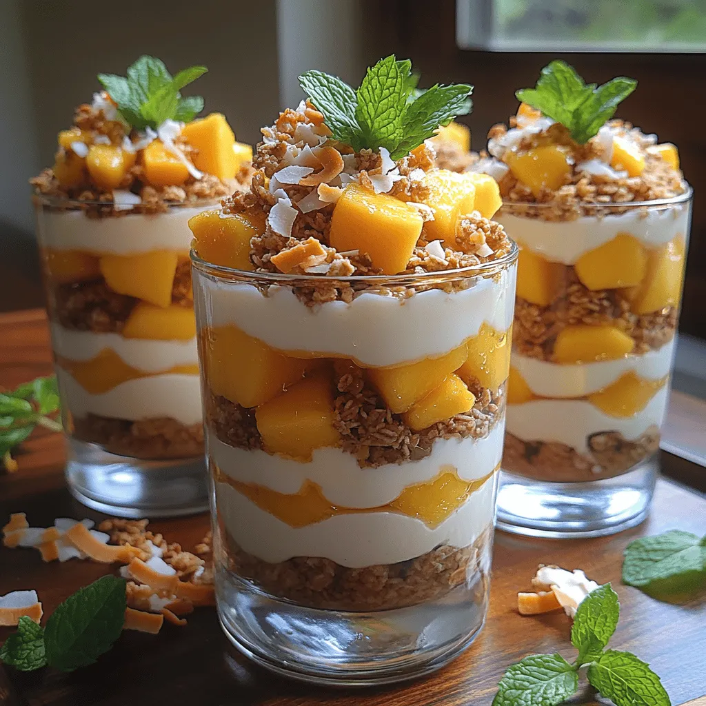 The beauty of these parfaits lies in their simplicity, with ingredients that celebrate the vibrant flavors of the tropics. To craft these delightful treats, you’ll need the following: