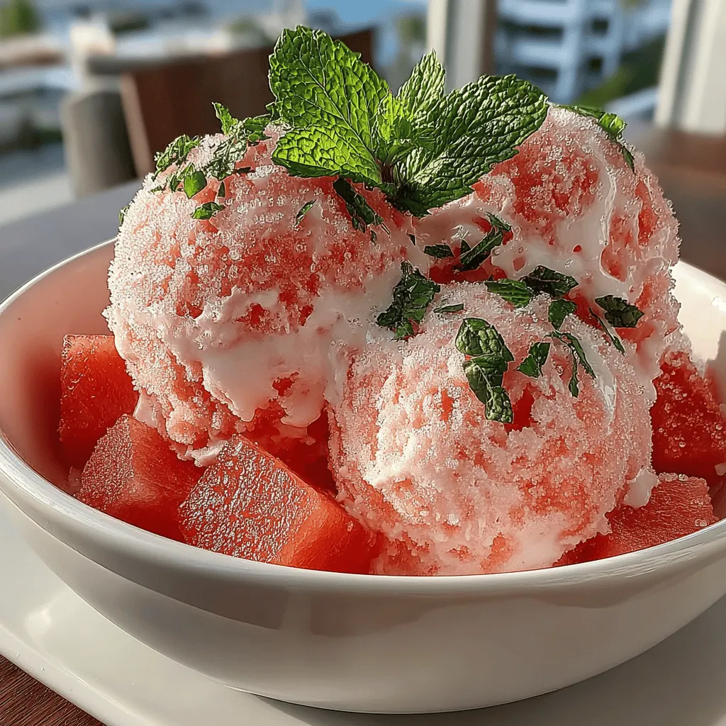 Creating the perfect Watermelon Bliss Sorbet begins with understanding the sweetness of your watermelon. Watermelons can vary significantly in sweetness due to factors like ripeness and variety. To adjust the sweetness of your sorbet, taste your watermelon before blending. If you find it lacking in sweetness, consider adding a touch of natural sweeteners. Honey, agave syrup, or maple syrup can enhance the flavor without overpowering the natural taste of the fruit. Start with one tablespoon, blend, and taste again. This simple adjustment ensures that your sorbet aligns perfectly with your personal preference.