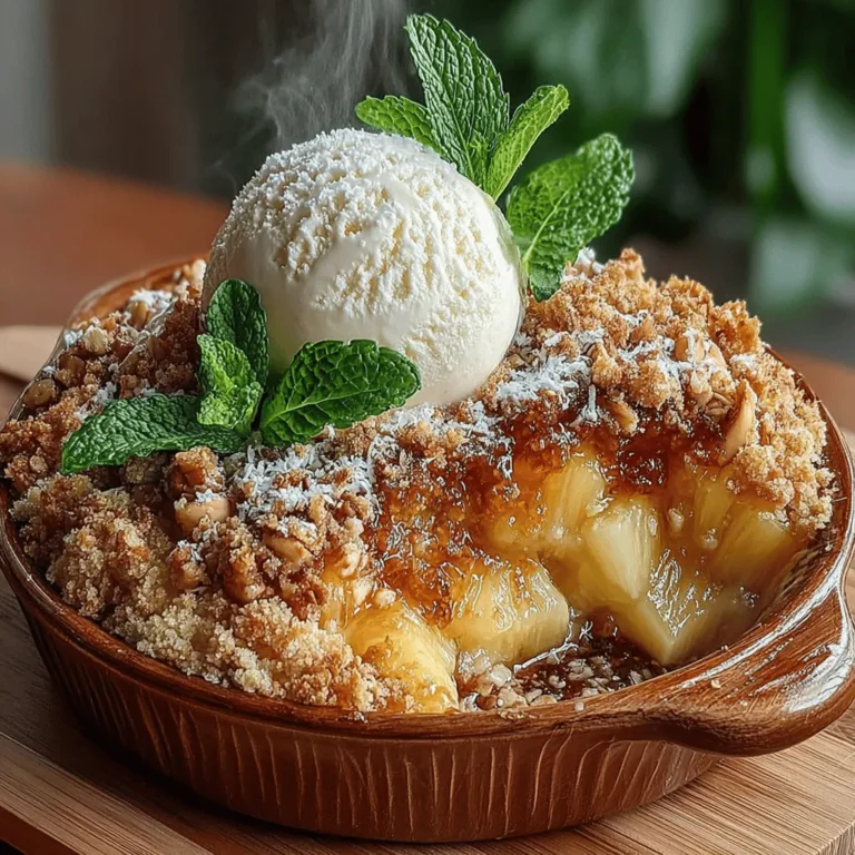 If you're looking for a dessert that captures the essence of summer while delivering a burst of tropical flavor, look no further than the Tropical Delight: Crispy Pineapple Crisp. This delightful dish marries the sweet and tangy notes of pineapple with a satisfyingly crunchy topping, making it a perfect choice for warm weather gatherings or a cozy night in. With its roots in classic fruit crisps, this recipe showcases the versatility of pineapple and celebrates its popularity in desserts around the globe.
