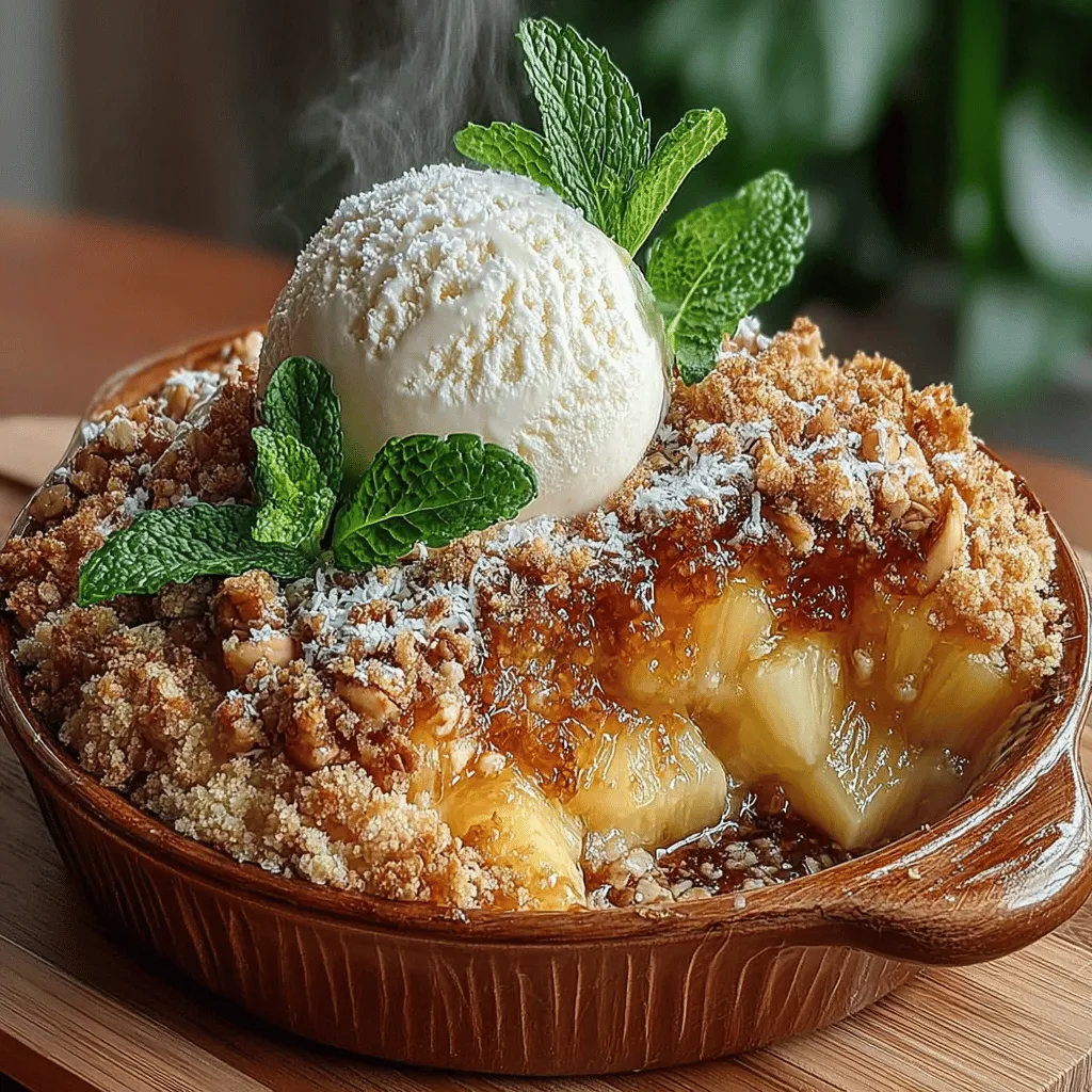 If you're looking for a dessert that captures the essence of summer while delivering a burst of tropical flavor, look no further than the Tropical Delight: Crispy Pineapple Crisp. This delightful dish marries the sweet and tangy notes of pineapple with a satisfyingly crunchy topping, making it a perfect choice for warm weather gatherings or a cozy night in. With its roots in classic fruit crisps, this recipe showcases the versatility of pineapple and celebrates its popularity in desserts around the globe.