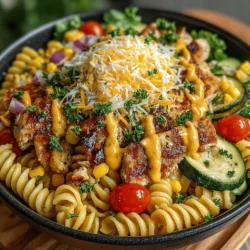 Pasta salads have long been a staple at gatherings, picnics, and weeknight dinners, celebrated for their versatility and ease of preparation. These crowd-pleasers are perfect for feeding a group or simply enjoying as a quick and satisfying meal at home. Among the myriad of pasta salad recipes, the Zesty BBQ Chicken Pasta Salad stands out as a vibrant and flavorful twist on the traditional concept. This dish combines the heartiness of pasta with the smoky, tangy flavors of BBQ chicken, making it an exciting centerpiece for any meal.