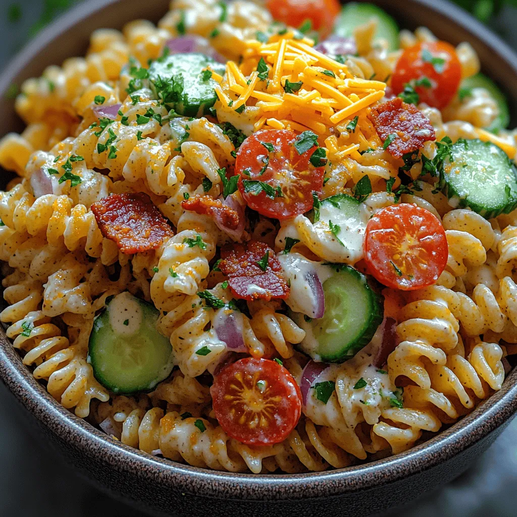 When it comes to summer gatherings, picnics, or family dinners, few dishes can rival the charm and satisfaction of a Creamy Bacon Ranch Pasta Salad. This delightful salad brings together the robust flavors of crispy bacon, fresh vegetables, and creamy dressing, creating a dish that is not only visually appealing but also incredibly satisfying. Whether you're hosting a backyard barbecue or looking for a side to complement your main course, this pasta salad is sure to become a favorite among your guests.