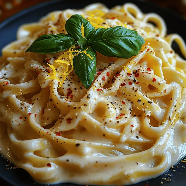 The allure of pasta dishes lies in their versatility and comfort, and the Creamy Zesty Lemon Pasta is no exception. This delightful recipe combines the richness of cream and Parmesan cheese with the refreshing zing of lemon, creating a perfect harmony of flavors that tantalizes the taste buds. Whether you're in search of a quick weeknight dinner or aiming to impress guests at a special occasion, this dish stands out for its ease of preparation and vibrant taste. In just 30 minutes, you can transform a handful of simple ingredients into a culinary masterpiece that embodies the essence of Italian cuisine.