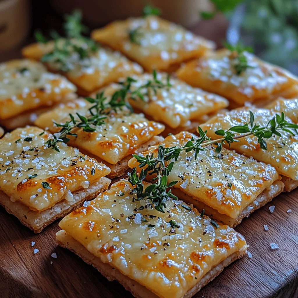 Elevate the presentation of your crunchy herbed cheese crackers with fresh herbs. A sprinkle of finely chopped parsley, chives, or rosemary not only adds a pop of color but also enhances the flavor profile of your crackers. These herbs, when placed atop the warm crackers right after baking, will release their aromatic oils, making your snacks irresistible.
