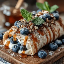 To elevate the nutritional profile of your Blueberry Almond Butter Breakfast Wrap, consider adding chia seeds or flaxseeds. Both are excellent sources of omega-3 fatty acids, fiber, and protein, making them perfect for enhancing your breakfast.