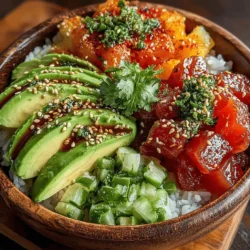 If you’re on the lookout for a dish that seamlessly combines vibrant flavors and textures while also packing a nutritional punch, look no further than Spicy Tuna & Creamy Avocado Bowls. This dish has surged in popularity for good reason; it’s a delightful fusion of spicy, savory, and creamy elements that tantalize the taste buds. Imagine the satisfying bite of tender sushi-grade tuna, perfectly complemented by the richness of creamy avocado, all served atop a bed of fluffy sushi rice. Whether you're preparing a quick weeknight dinner or aiming to impress your guests at a gathering, this recipe is sure to be a hit.