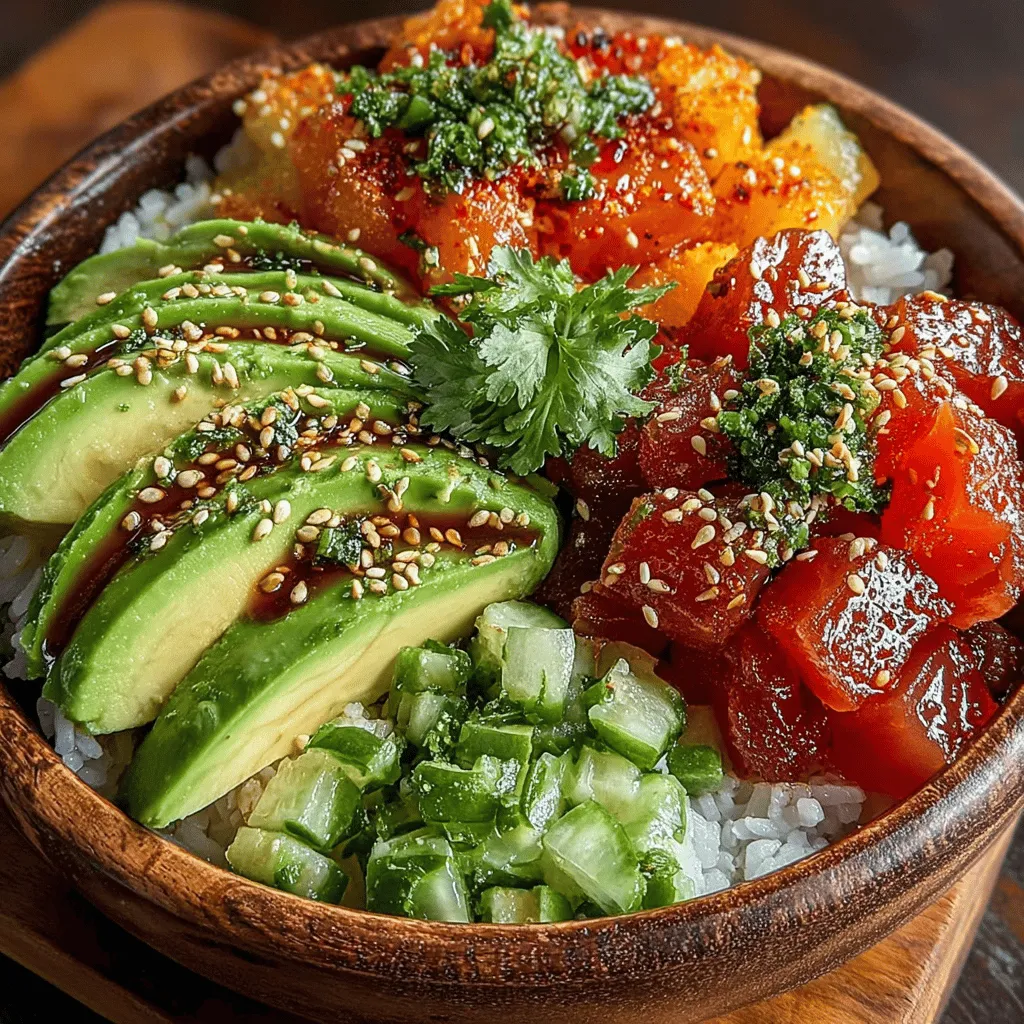 If you’re on the lookout for a dish that seamlessly combines vibrant flavors and textures while also packing a nutritional punch, look no further than Spicy Tuna & Creamy Avocado Bowls. This dish has surged in popularity for good reason; it’s a delightful fusion of spicy, savory, and creamy elements that tantalize the taste buds. Imagine the satisfying bite of tender sushi-grade tuna, perfectly complemented by the richness of creamy avocado, all served atop a bed of fluffy sushi rice. Whether you're preparing a quick weeknight dinner or aiming to impress your guests at a gathering, this recipe is sure to be a hit.