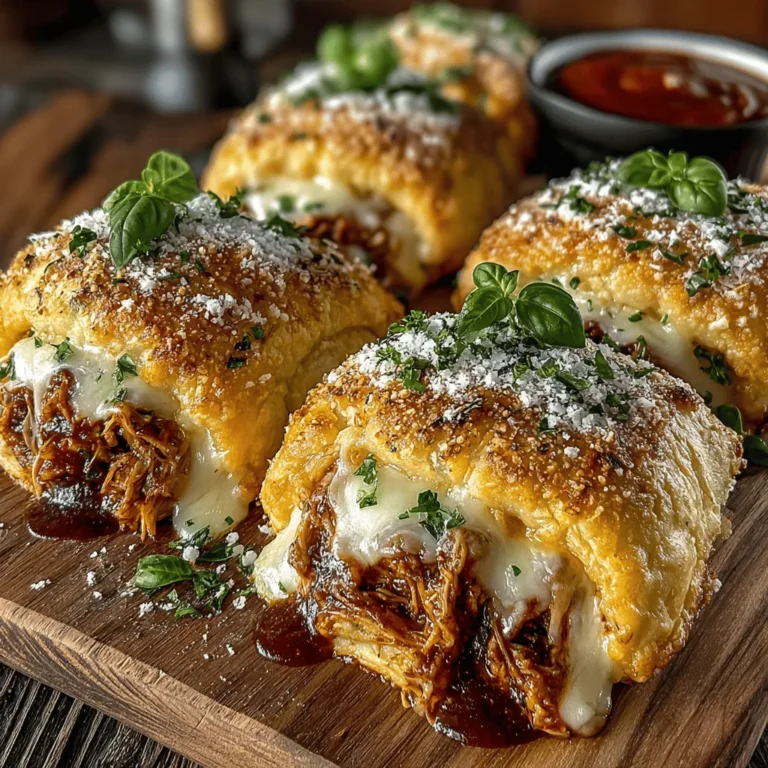 If you’re searching for a quick, delicious, and family-friendly dish that captures the essence of Italian cuisine, look no further than Mini Chicken Parm Crescent Melts. This recipe combines the comforting flavors of chicken Parmesan with the flaky goodness of crescent roll dough, creating a handheld meal that's perfect for busy weeknights or casual gatherings. With the help of rotisserie chicken, this dish is not only simple to prepare but also packs a flavorful punch that will delight both kids and adults alike.