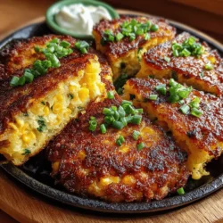 If you’re in search of a delightful dish that seamlessly combines flavor, simplicity, and versatility, look no further than Cheesy Sweet Corn and Jalapeño Cakes. This savory treat is perfect for a variety of occasions, from casual get-togethers to elegant dinner parties. The balance of sweet corn, spicy jalapeños, and sharp cheddar cheese creates an irresistible flavor profile that is sure to satisfy your taste buds.