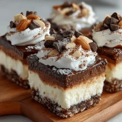 If you're on the lookout for a dessert that embodies both indulgence and refreshment, look no further than Chilled Mocha Almond Delight Squares. This delectable treat combines the rich flavors of chocolate and coffee with the creamy texture of Greek yogurt and almond milk, making it a delightful choice for any occasion. Perfectly chilled, these squares are ideal for hot summer days or as a light dessert after a heavy meal, offering a satisfying blend of flavors that will leave your taste buds dancing.