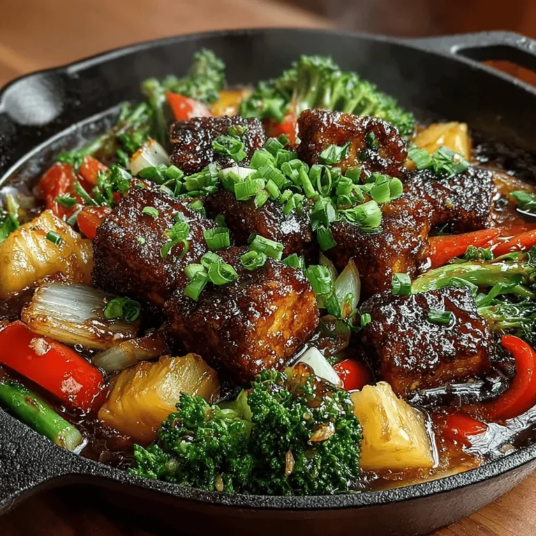 The Sweet and Sour Tofu Stir Fry is a vibrant and colorful dish that captures the essence of healthy eating without sacrificing flavor. This delightful recipe combines the unique texture of tofu with a medley of fresh vegetables, coated in a tangy, sweet sauce that tantalizes the taste buds. Not only is this dish visually appealing, but it also offers a balance of nutrients, making it a perfect choice for anyone looking to incorporate more plant-based meals into their diet.