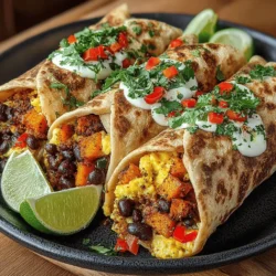 In recent years, the shift towards plant-based meals has gained significant momentum, captivating taste buds and health-conscious individuals alike. As more people seek to incorporate nutritious and delicious options into their diets, recipes that combine wholesome ingredients with vibrant flavors are becoming increasingly popular. One such recipe is Sweet Potato Chili Egg Wraps, a delightful dish that marries the earthy sweetness of sweet potatoes with the protein-packed goodness of eggs and black beans. This recipe exemplifies the perfect balance of flavors and textures, making it a versatile choice suitable for any meal of the day—whether it’s a hearty breakfast, a satisfying lunch, or a comforting dinner.