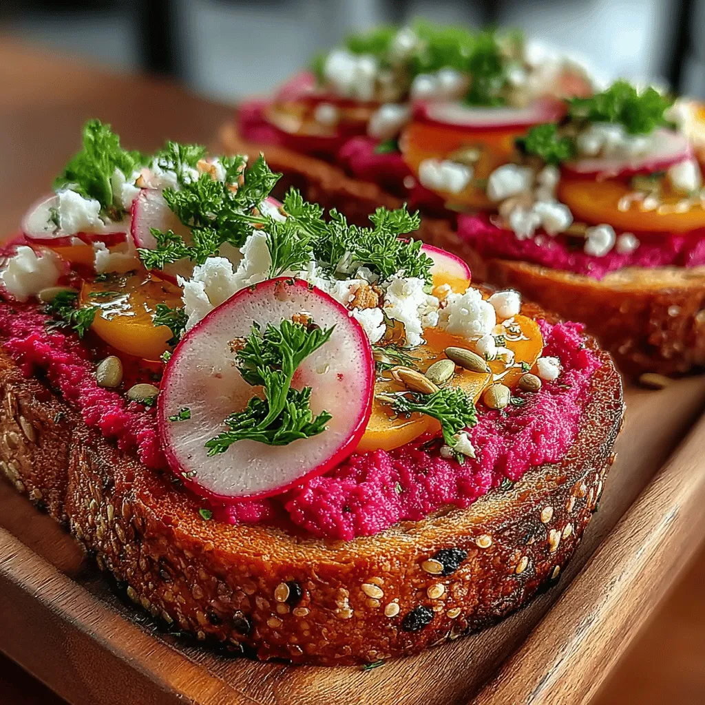 In recent years, the culinary landscape has seen a significant shift towards plant-based diets, with healthy eating trends gaining traction among food enthusiasts and health-conscious individuals alike. This movement is driven by a growing awareness of the benefits of incorporating more fruits, vegetables, legumes, and whole grains into our daily meals. As a result, vibrant and nutritious recipes have become increasingly popular, offering both flavor and health benefits. Among these delightful dishes is the Vibrant Roasted Beet Hummus Toast—a visually striking and delicious option that appeals to both the eye and the palate.
