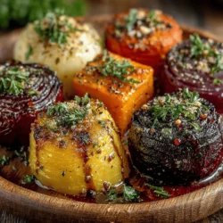 Roasted root vegetables are a heartwarming dish that brings a delightful medley of flavors and textures to your table. This recipe, aptly named "Earthy Harmony," celebrates the natural sweetness and earthy undertones of various root vegetables, making it a perfect addition to any meal. Whether you're seeking a comforting side dish for a family gathering or a nutritious complement to your weekly meal prep, roasted root vegetables are versatile and appealing to a wide range of palates.