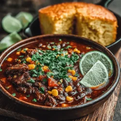 Cozy Black Bean Chili with Sweet Cornbread