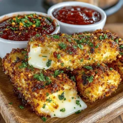 Mozzarella cheese has long held a special place in the hearts of cheese lovers around the world. Its creamy texture and mild flavor make it the perfect base for a variety of culinary creations, from classic Caprese salads to indulgent pizzas. However, when it comes to snacks and appetizers, few dishes rival the allure of mozzarella sticks. Enter the Golden Crunch Mozzarella Twirls—a delightful twist on the traditional cheese stick that adds an element of fun and creativity to your gatherings, movie nights, or casual get-togethers. With the added benefit of air frying, this recipe offers a healthier alternative to the deep-fried versions while still delivering the satisfying crunch and gooeyness that mozzarella is known for.